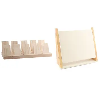 

Wood+Leather Necklace Pendant Display Stand Holder White & Wood Jewelry Display Necklace Display Tray 3 Slots