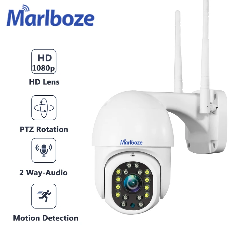 Ofertas Especiales Marlboze1080P al aire libre wifi cámara IP PTZ 2MP speed dome ip cámara de seguridad al aire libre impermeable de la Cámara de cctv camhi pro App 5ByAmB8wd