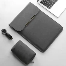 Женский мужской тонкий PU кожаный 11 12 14 15 рукав сумка для ноутбука 15,6 Для Macbook Air 13 чехол для Xiaomi samsung lenovo чехол