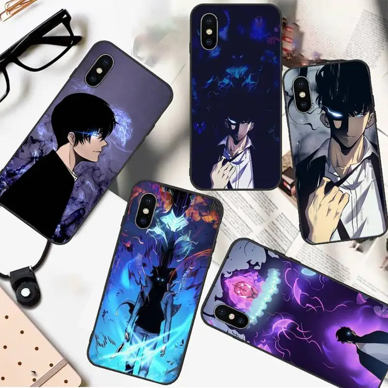 

Japan Anime solo leveling Phone Case for iPhone 11 12 pro XS MAX 8 7 6 6S Plus X 5S SE 2020 XR coque cover funda