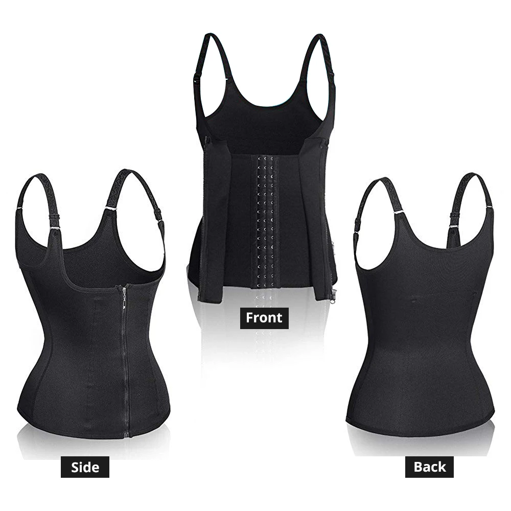 CXZD Women Waist Trainer Corset Zipper Vest Body Shaper Cincher Shaperwear Waist Traine Push Up Vest Tummy Belly Girdle Body Shaper  (10)