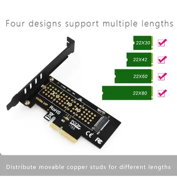 

M.2 NVMe SSD NG-FF to PCIE X4 Adapter M Key Interface Expansion Card Support PCI Express 3.0 x4 2230-2280 Size Full Speed