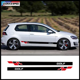 Sport Stripes Car Door Side Skirt Sticker Auto Body Decor Vinyl Decals For Volkswagen-POLO VW-GOLF GTI-R LINE-R WRC-TSI (5)_副本