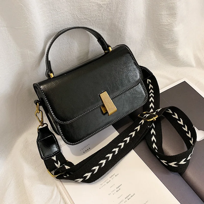 

Textured Bag Women's Autumn And Winter New Style 2019 Online Celebrity Broadband Messenger Bag Elegant Hand Square Sling Bag