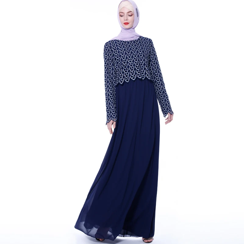 Макси Арабский мусульманский платье abaya Турция Кафтан кружева синий длинный плюс размер Femme Дубай пакистанские хиджаб мусульманские платья Longue Caftan
