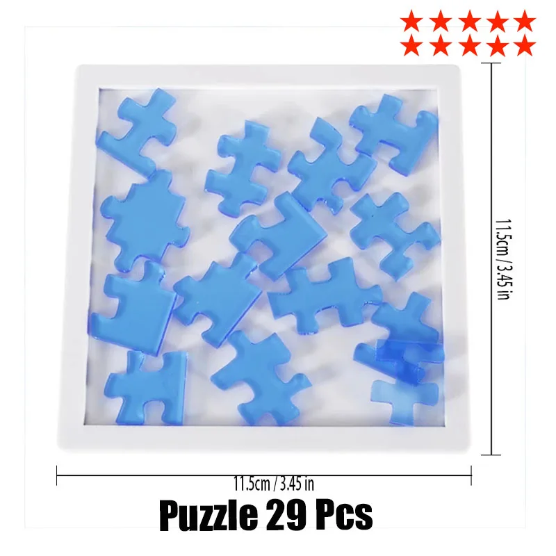 Jigsaw Puzzle 29 Blank Plastic Hard Complex las logic IQ Mind Brain Teaser Shapes games Puzzle Toy For Adults Kids children 2