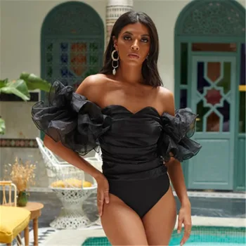 

Sexy women 's new net yarn jumpsuit 2020 spring and autumn ladies fashion party bodycon slim sexy figure clothes