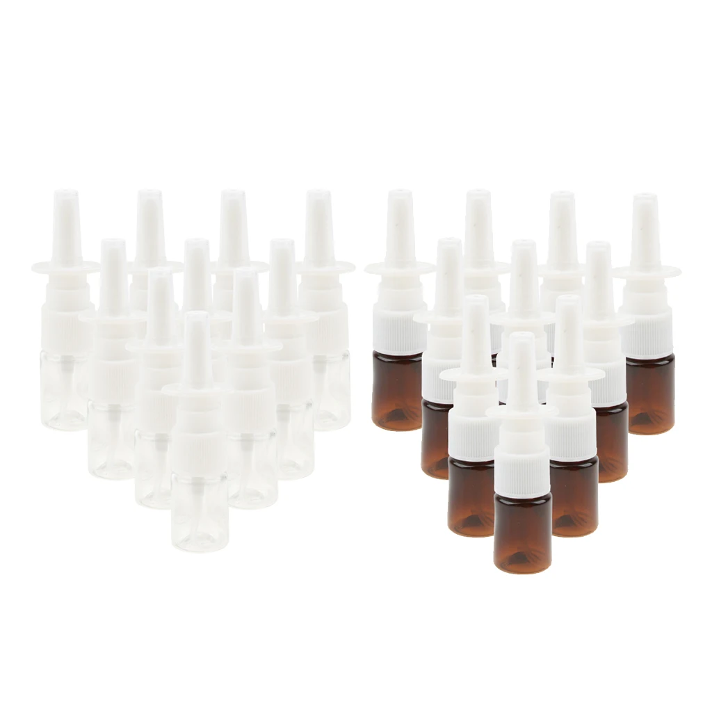 10 Pieces 5ml Mini Throat Nasal Spray Bottles Pumps Food Grade Plastic