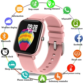 

ONEVAN IP68 Waterproof Smart Watch Women Lovely Bracelet Heart Rate Monitor Sleep Monitoring Smartwatch Connect IOS Android+BOX