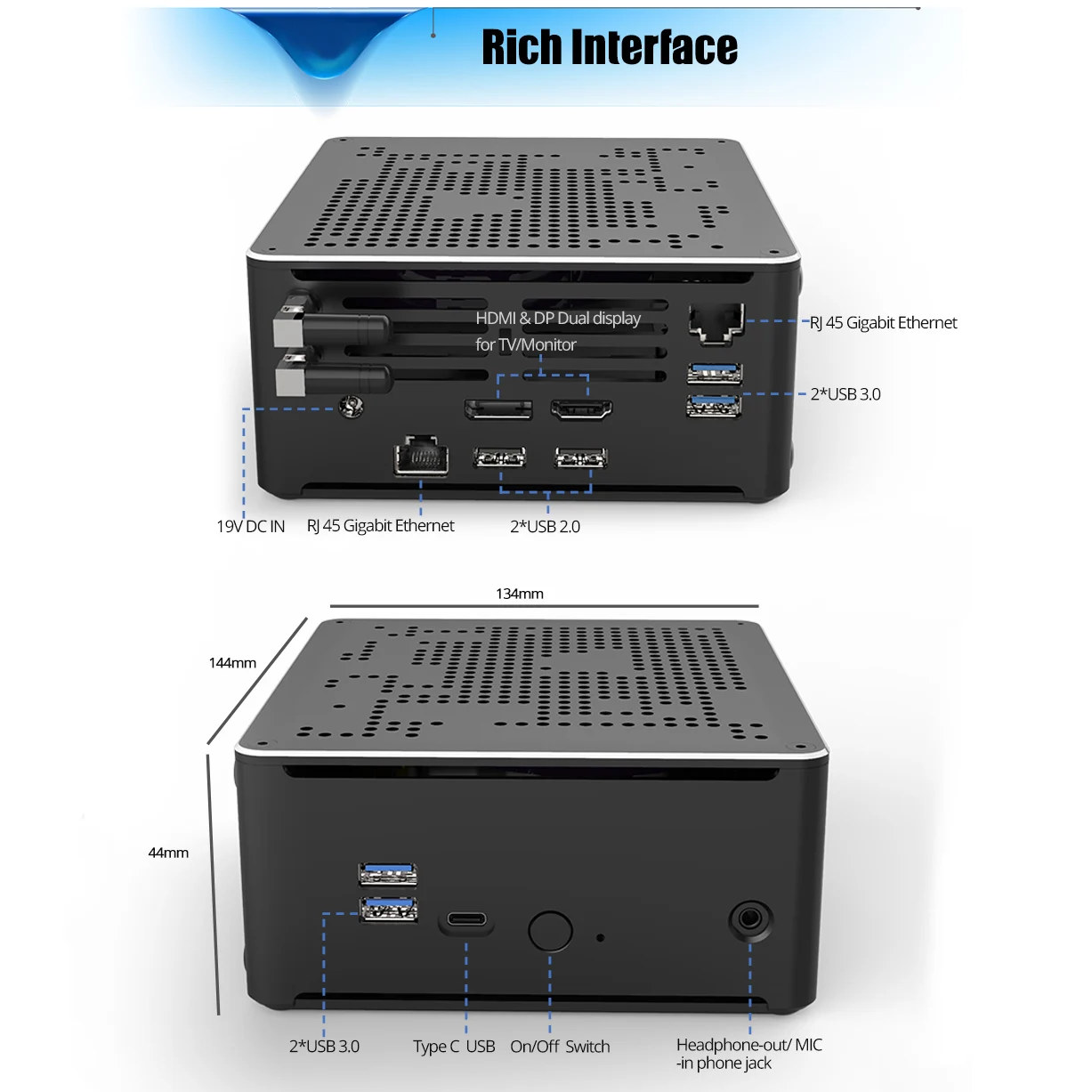 Супер мини ПК Core i9 10980HK 8950HK i7 8750H 4K HD Blu Ray Windows 10 клиент NVME SSD Настольный Linux i5 8300H