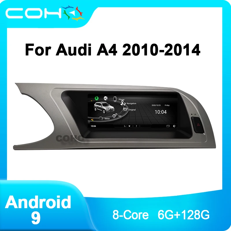 

COHO for Audi A4 2021-2014 Android 9 Octa core 6+128G Car multimedia radio navigation Radio WIFI Stereo headunit