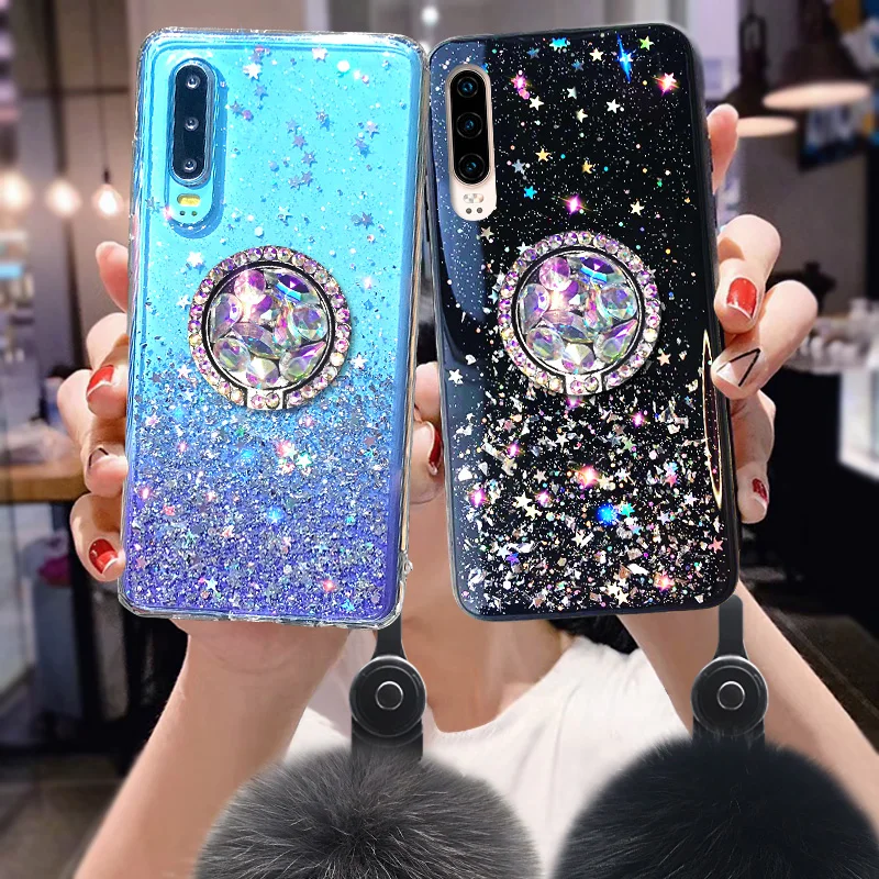 Чехол для телефона huawei mate 20 30 P20 P30 Pro блестящий чехол из ТПУ с натуральным лисьим
