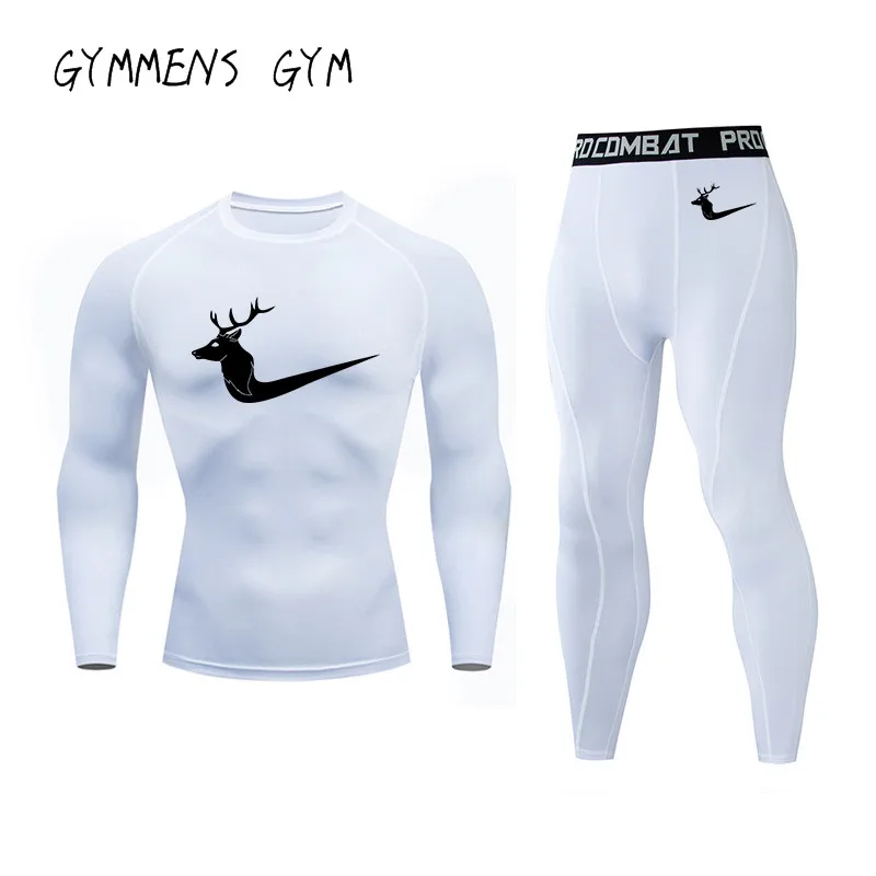 GYMMENS фитнес набор Мужские Облегающее с длинными рукавами спортивные залы тренировка брендовая мужская одежда Летний повседневный комплект