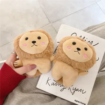 

3D cute animal plush lion Earphone Cases For Apple AirPods case Pro 1 2 3 silicone Bluetooth Wireless Protective Cover