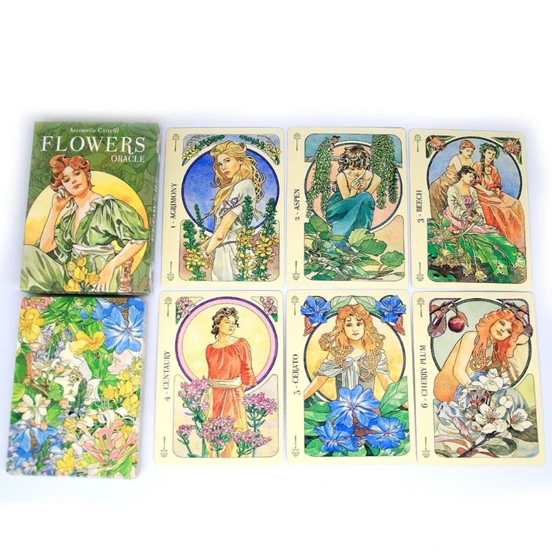 

Flowers Oracle Card 38 Cards Deck Tarot Full English Family Party Board Game 24BD
