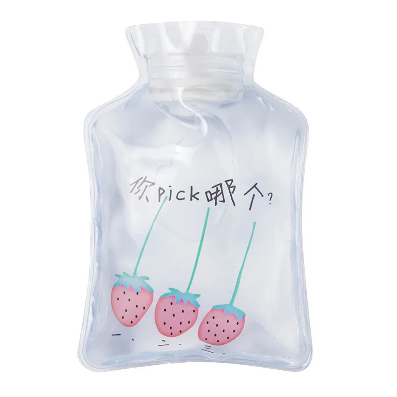 small strawberry Милые мини-бутылки для горячей воды из прозрачного ПВХ ручная Теплая бутылка для воды портативная герметичная грелка для рук термотерапия бутылка - Цвет: small strawberry