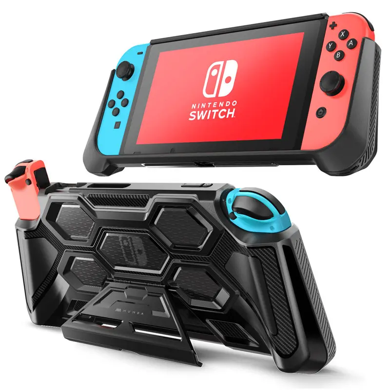 For Nintendo Switch Case Battle Series Mumba Heavy Duty Grip Cover For Nintendo Switch Console with Comfort Padded Hand Grips - Цвет: Black