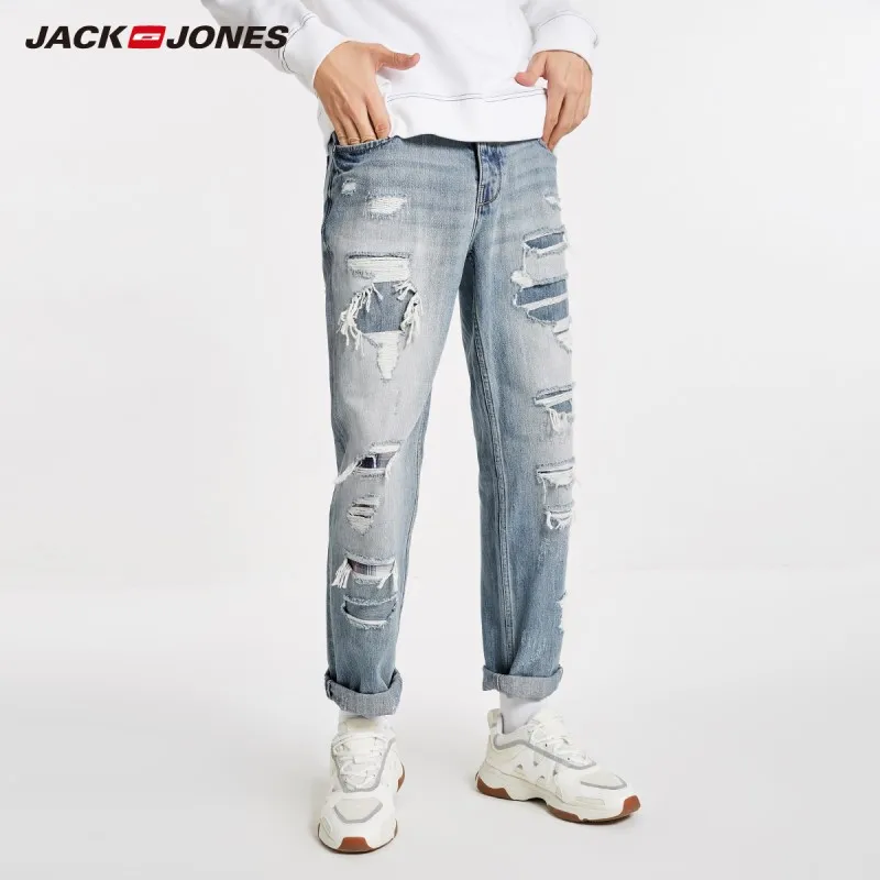 JackJones осень мужской светильник рваные джинсы с дырками повседневная мужская