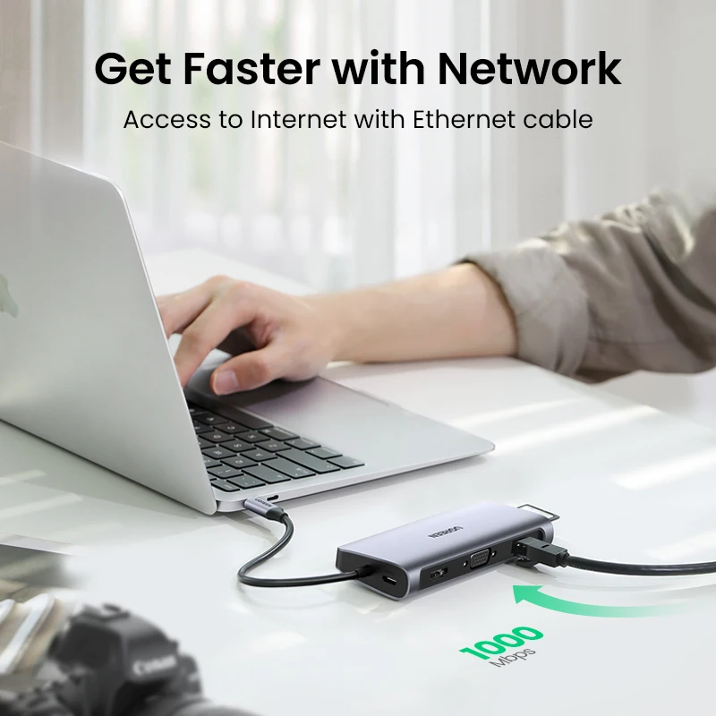 UGREEN USB C HUB 10-in-1 Type C to HDMI 4K USB3.0 VGA PD100W SD&TF 3.5mm USB Splitter for Laptop MacBook iPad Docking Station