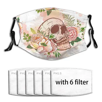 

Anti Haze 2020 Summer Roses And Skulls Face Masks PM2.5 Filter Protector Dust Haze Male Outdoor Washable