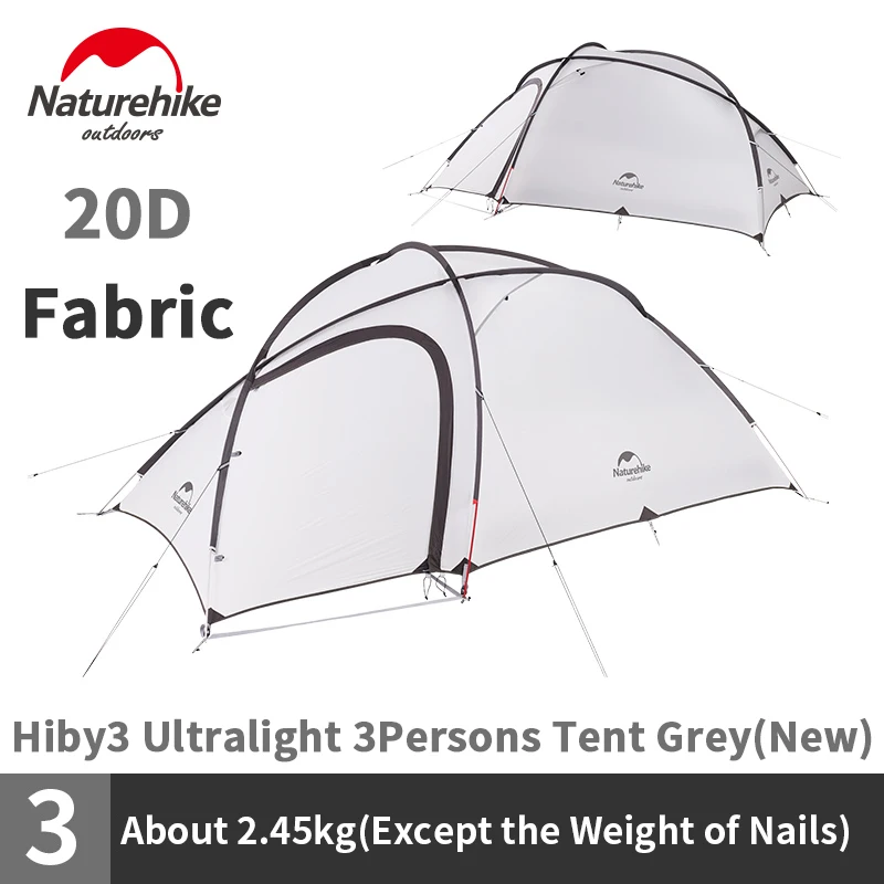 Naturehike Hiby 3 палатка для кемпинга 3 человека Сверхлегкий Открытый Семейный туристический тент двухслойный непромокаемый Кемпинг походные палатки