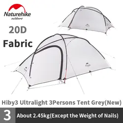 Naturehike Новинка Hiby палатка для кемпинга 3 человека Сверхлегкая семейная туристическая двухслойная палатка непромокаемые палатки для похода