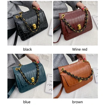 

Women Luxury Bags 2020 New Stone Pattern Solid Messenger Totes Bag Ladies Retro PU Leather Female Shoulder Handbags