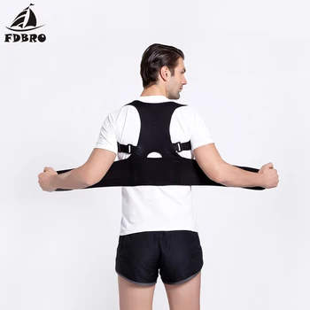 

FDBRO Back Support Brace Men Women Adjustable Posture corrector Clavicle Elastic Belt Strap teens Humpback slouching Correction