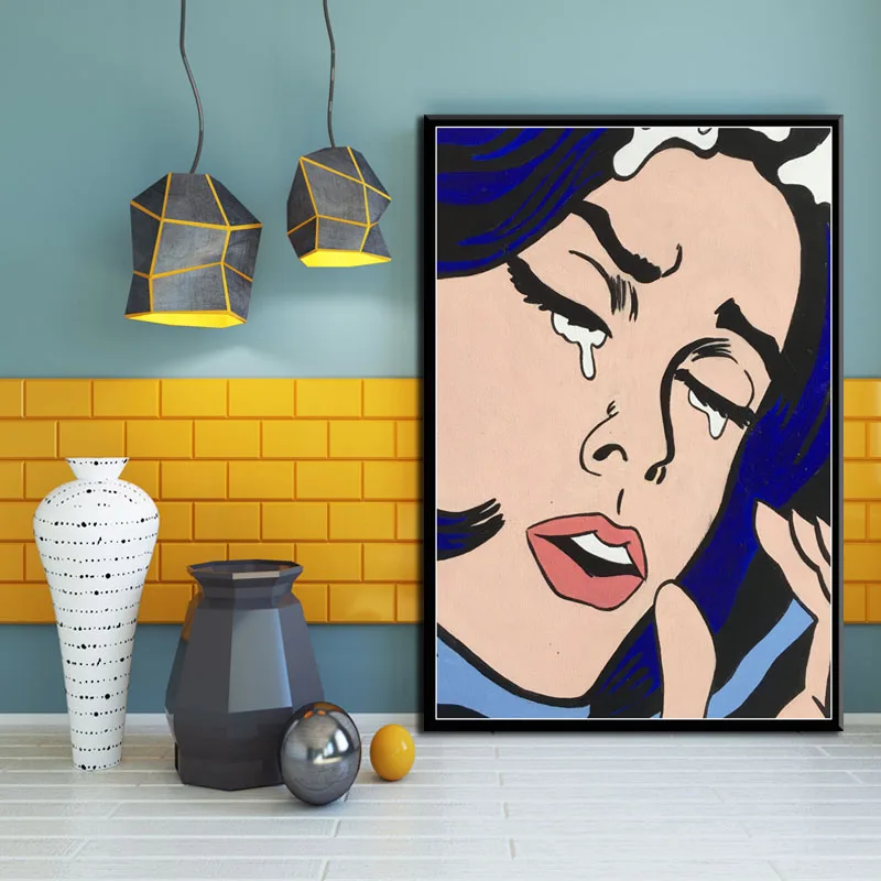 Поп-арт художественное произведение Роя Lichtenstein художественная живопись Шелковый Холст плакат настенный домашний декор