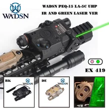 WADSN страйкбол тактический флэш-светильник PEQ15 LA5 UHP внешний вид зеленый/ИК лазер со светодиодный светильник LA-5C softair Тактический peq LA5C WEX419