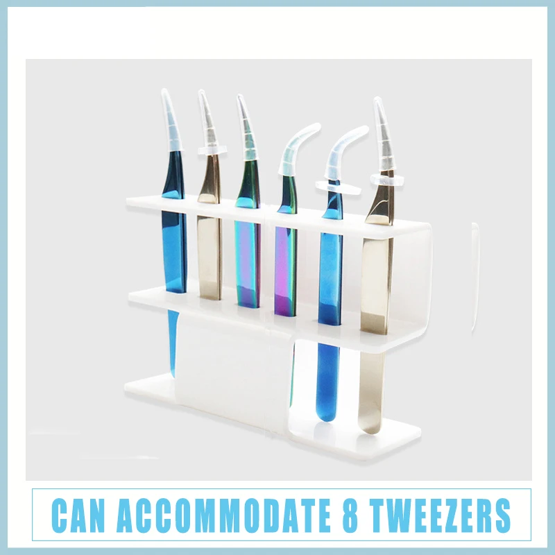 1 Set Acrylic Eyelash Tweezer Storage Holder 6Pcs Durable Convenient Tweezers Stand Shelf Holder Eyelashes extension Makeup Tool