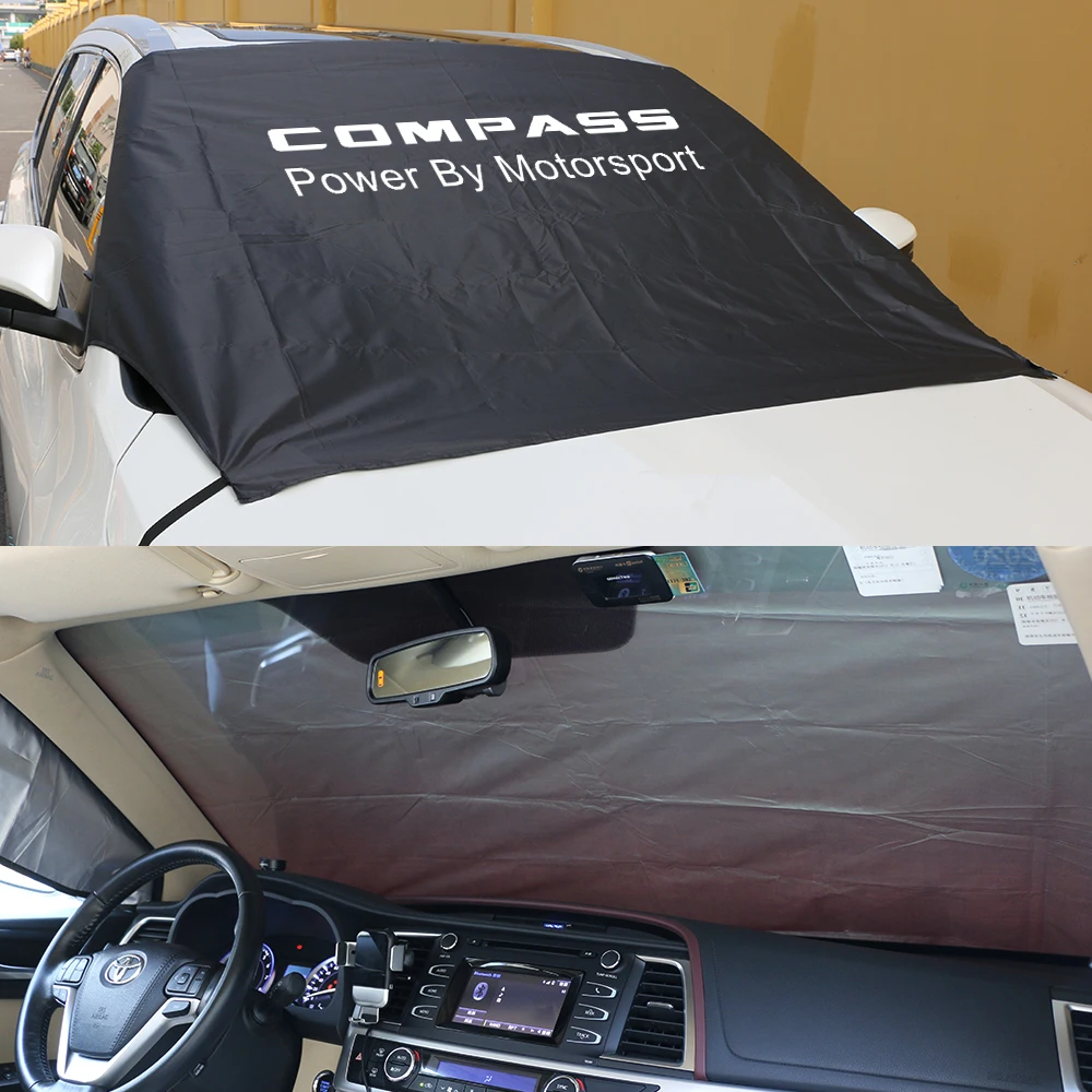 Car Windshield Snow Block Sunshade Cover For Jeep Cherokee Compass Patriot Renegade TrailHawk Wrangler Auto Accessories Styling