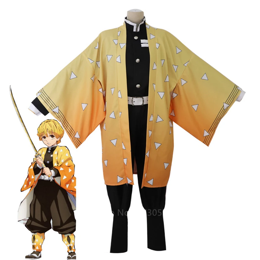 Хэллоуин Аниме демон убийца Kimetu No Yaiba косплей костюм женщины мужчины Kamado Tanjirou Kamado Nezuko Agatsuma Zenitsu набор париков