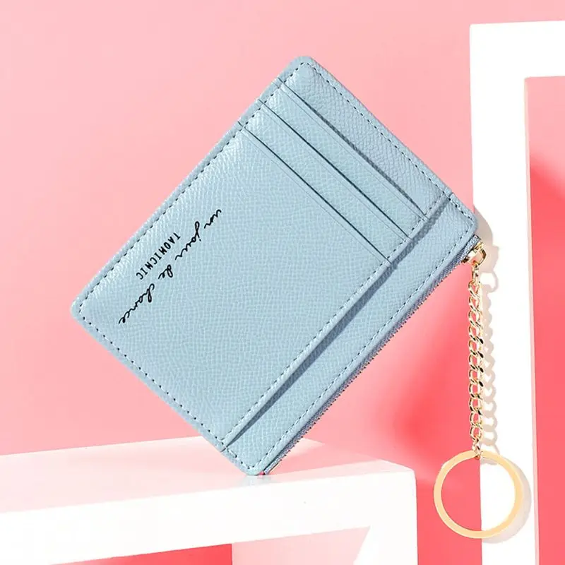 THINKTHENDO Women Leather Slim Wallet Credit Card Holder Coin Pocket Keyring Case Organizer