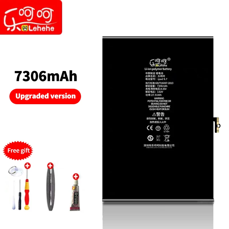

LEHEHE tablet battery for Ipad pro 9.7 A1673 A1674 A1675 High Capacity 7306mAh Zero Cycle with Free dismantling tools