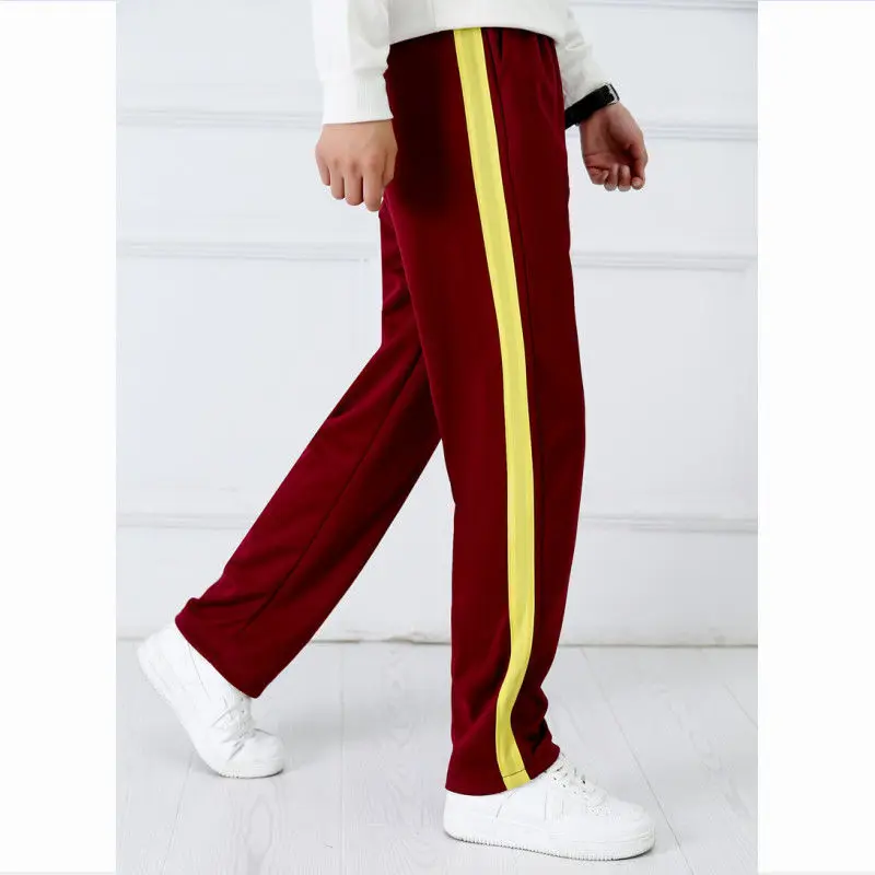 Unisex Track Pants Casual Sweatpants Striped Straight Pants Joggers Wine red Simple Work sport jogging trousers wide leg pants fleece sweatpants fashion pants fashionable wide leg pants