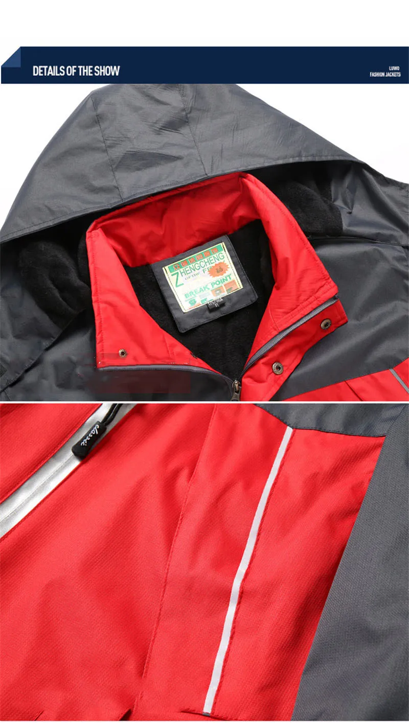 North Winter Jacket Men New Reflective Strips Windproof Face Comfortable Coats Outdoor Sports Plus Size Christmas Parka