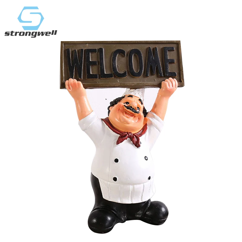 

Strongwell Resin Chef Statue Crafts People Ornament Home Decoration Accessories Figurines Home Living Room Decor Wedding Gifts