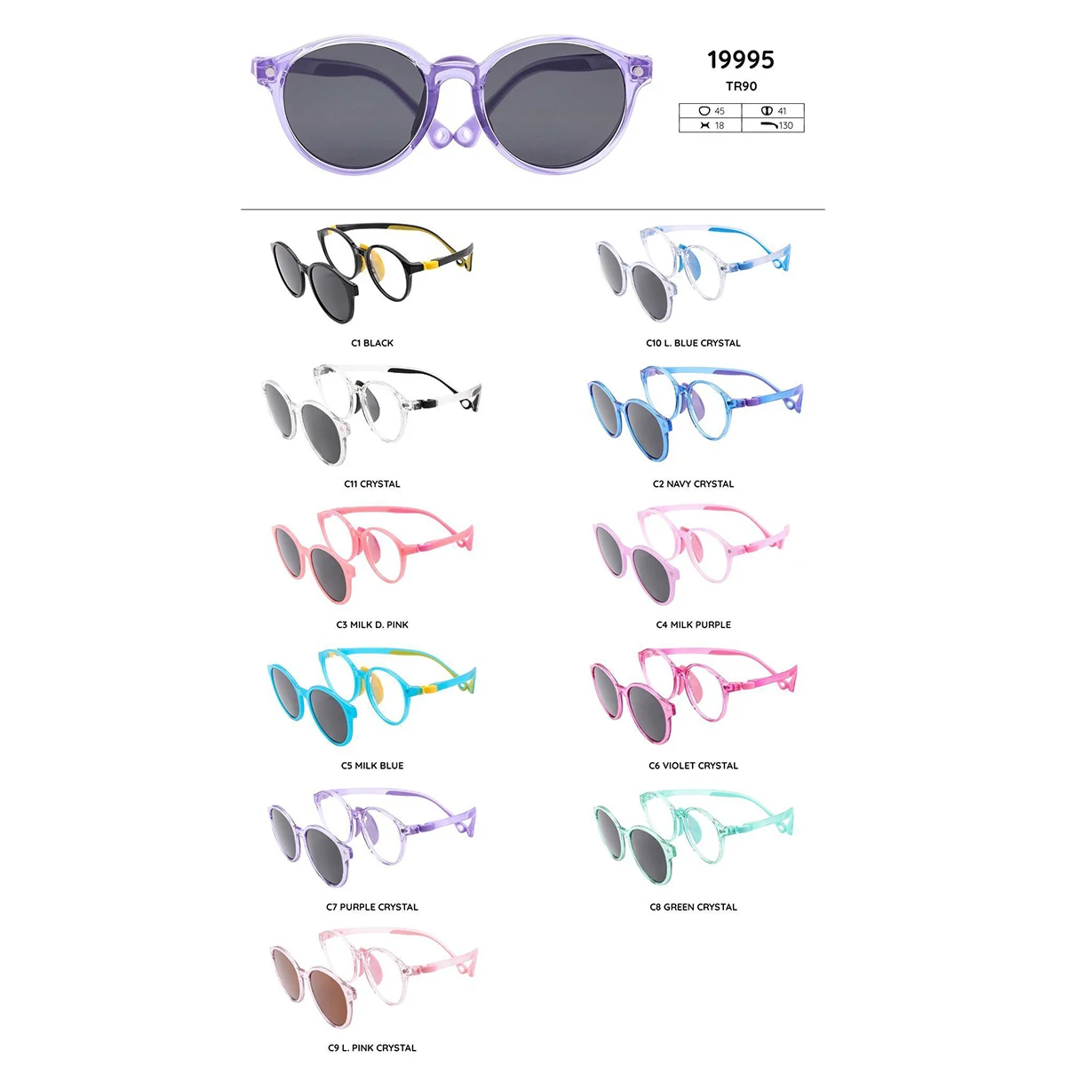 Kids Sunglasses COOL KIDS UV400 Clip-on Eyewear Spectacles Frames Soft Material Flexible