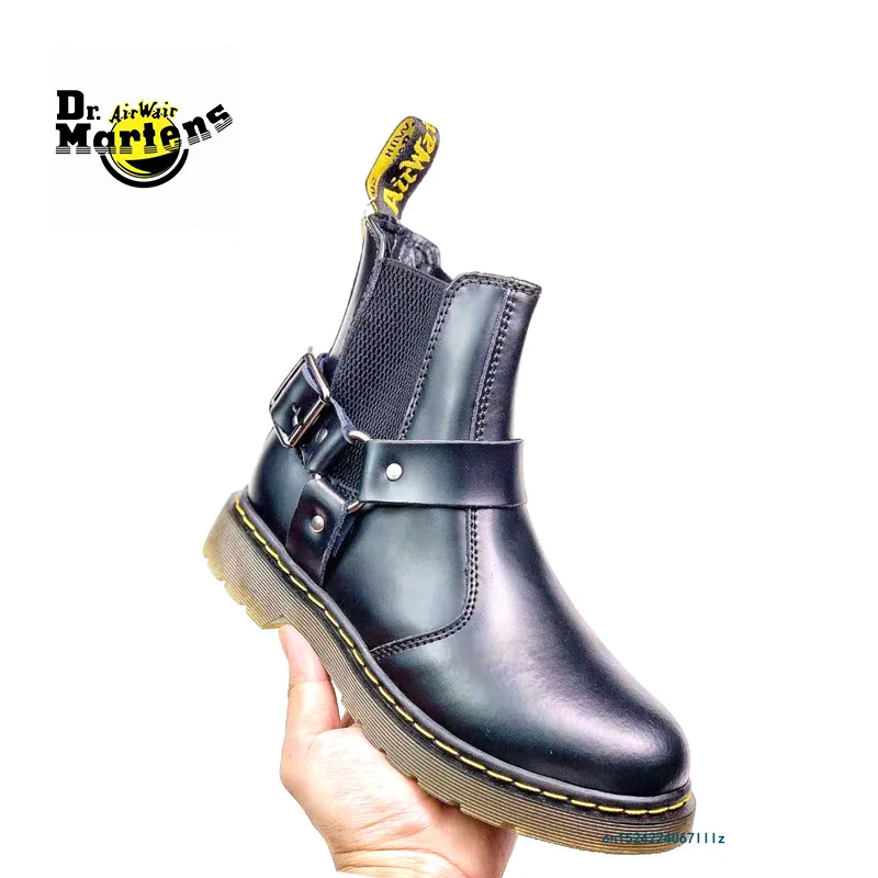Dr.Martens botas sin cordones con hebilla para hombre y mujer, zapatos  informales de cuero de vaca, sin cordones, estilo Chelsea, Unisex|Botinas|  - AliExpress