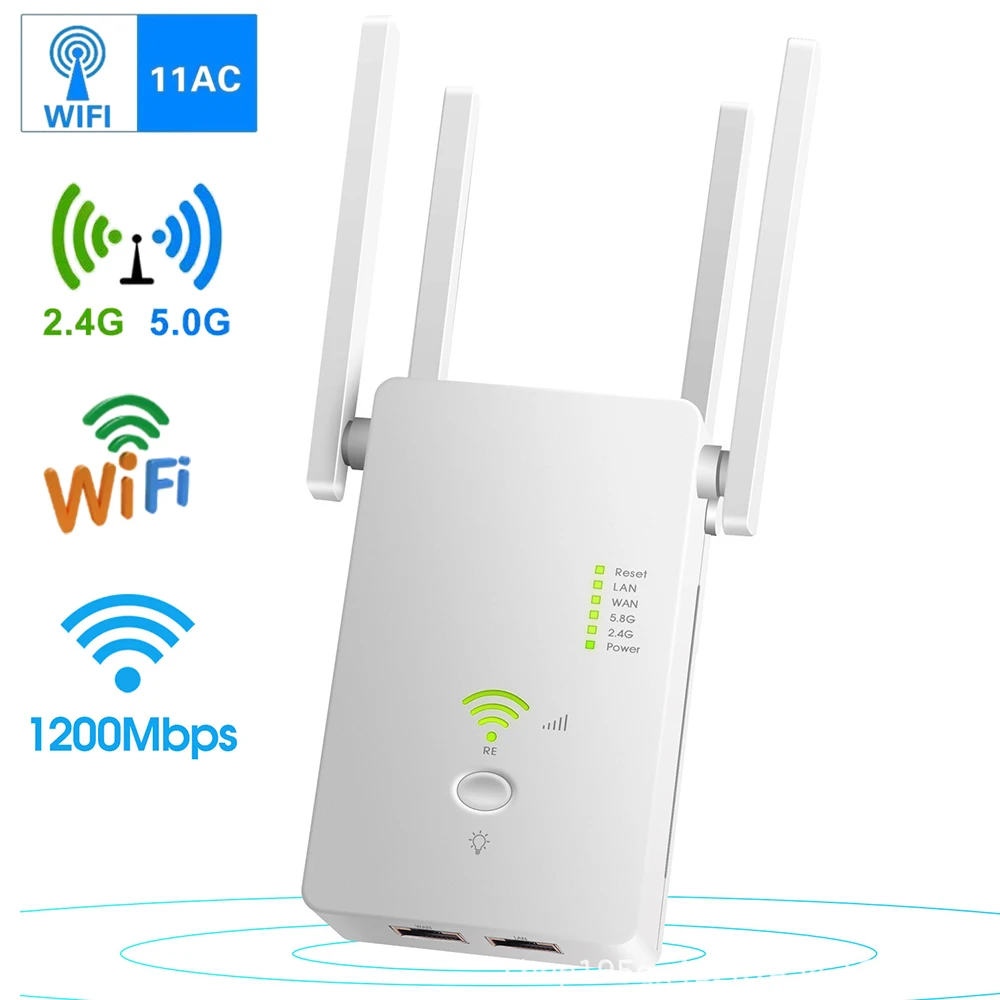 

1200M dual frequency network repeater wireless wifi signal amplifier 5G high power through wall extender for home WISP/router/AP