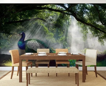 

[Self-Adhesive] 3D Forest Peacock 11214 Wall Paper mural Wall Print Decal Wall Murals