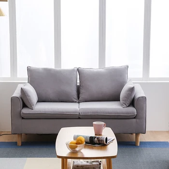 

Nordic style, comfortable wooden cotton scandinavian straight double-seat Sofa Chair For Dressing Coffee Living Room furniture