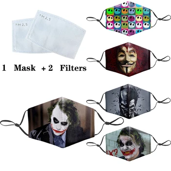 

joker Cosplayer Mask Cartoon 3D Masks Protective PM2.5 Filter Mouth-Muffle Washable Anti Dust Face Mask Bacteria Proof Flu Mask
