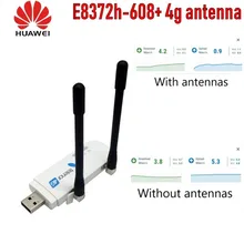 Разблокированный huawei E8372h-608-стик с 2 шт антенной 150 Мбит/с 4G LTE USB wifi dongle datacard со слотом для sim-карты 4G модем carfi
