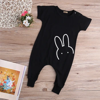 

Fashion Summer Newborn Kids Baby Boy Girl Cotton Rabbit Print Short Sleeve Romper Jumpsuit Overalls Wholesale