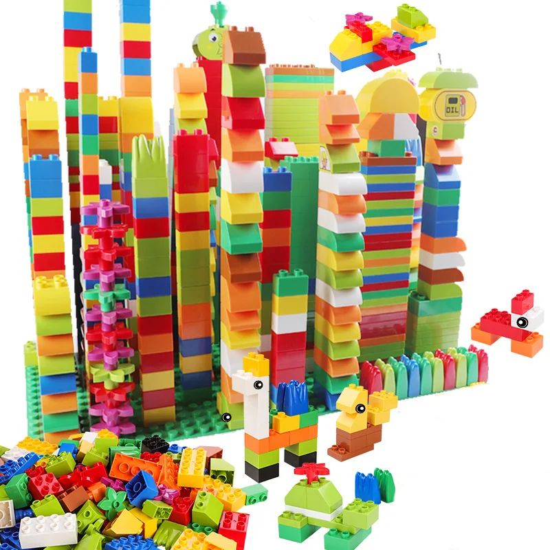 DIY большой размер строительные блоки Совместимые Duploed фигурки кирпичики город строительные блоки Образовательные Кирпичи подарок для детей
