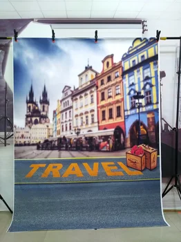 

Flash Deal!!! Citry Street Backdrops for Photo Shoot Props Travel Wedding Anniversary Stage Show Vinyl Floor Photo Wallpapers