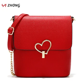 

YIZHONG Leather Luxury Handbags Women Bags Designer Love Shape Crossbody Bags for Women Chain Messenger Bags Clutch Purses Bolsa