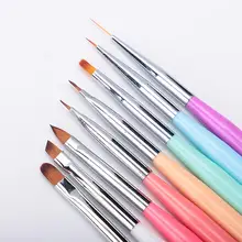 New 8Pcs Pro Nail Art Drawing Dotting Phototherapy Makeup Pen Brushes Handle Manicure Nail Art Tools Salon Tools